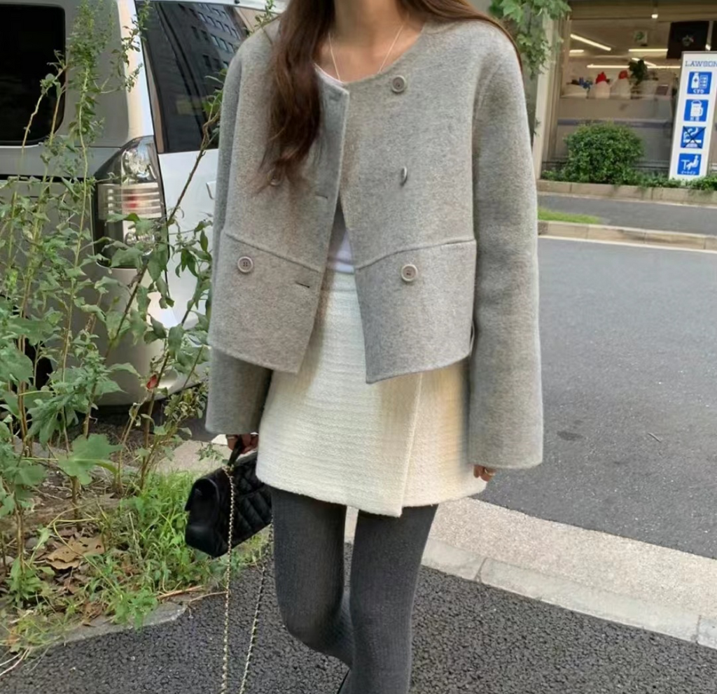 オシャレ レトロなグレーWボタンチェスターコート フリーサイズ by Harumam shops