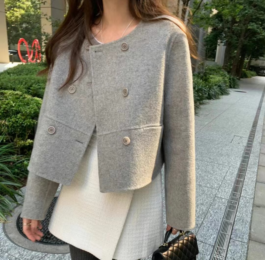 オシャレ レトロなグレーWボタンチェスターコート フリーサイズ by Harumam shops