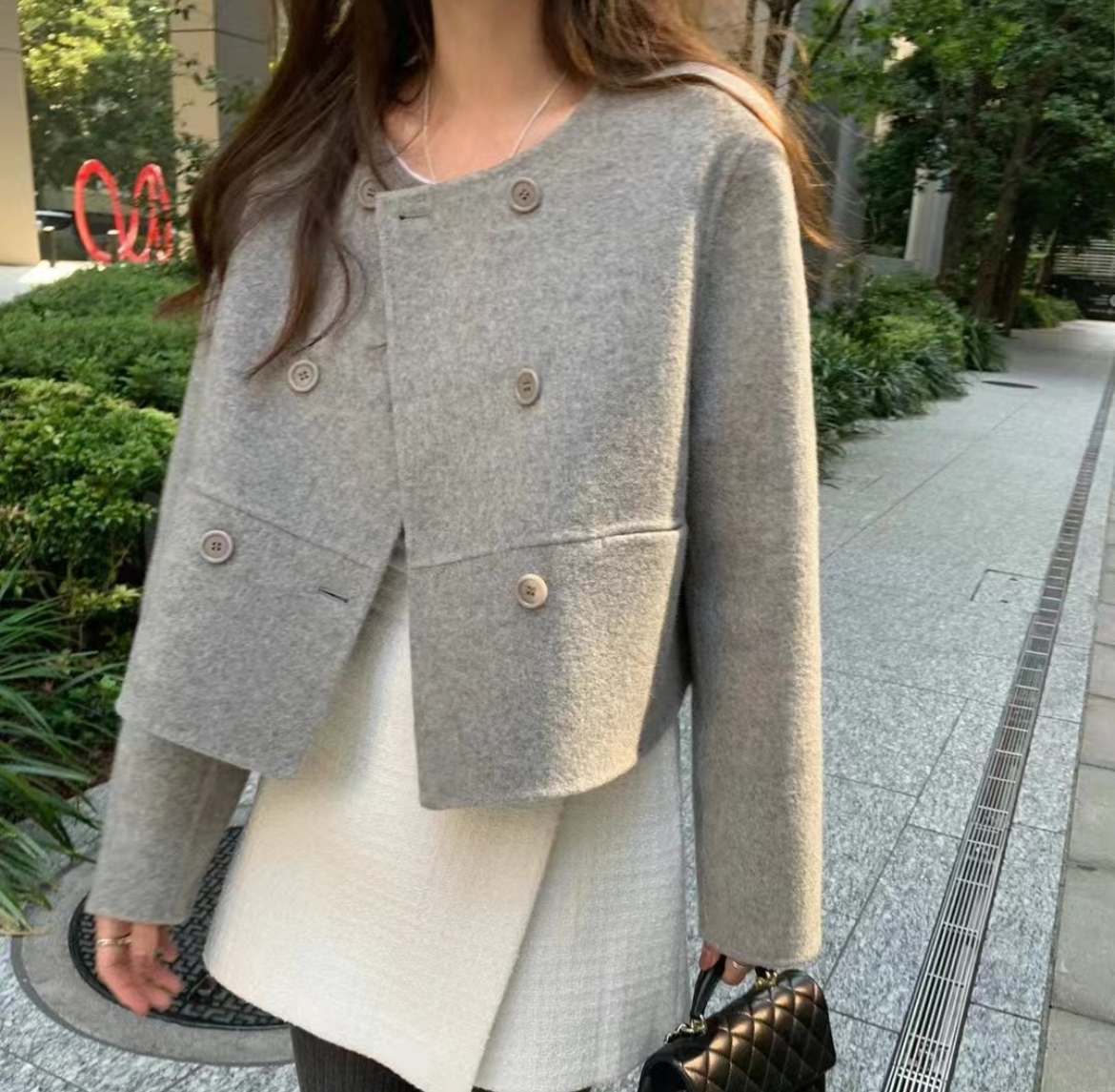 オシャレ レトロなグレーWボタンチェスターコート フリーサイズ by Harumam shops